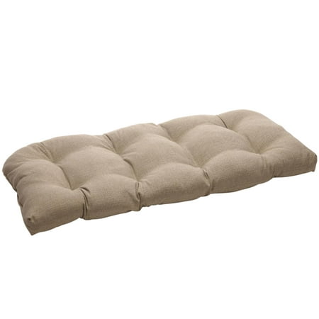 44" Eco-Friendly Textured Taupe Outdoor Wicker Loveseat Cushion