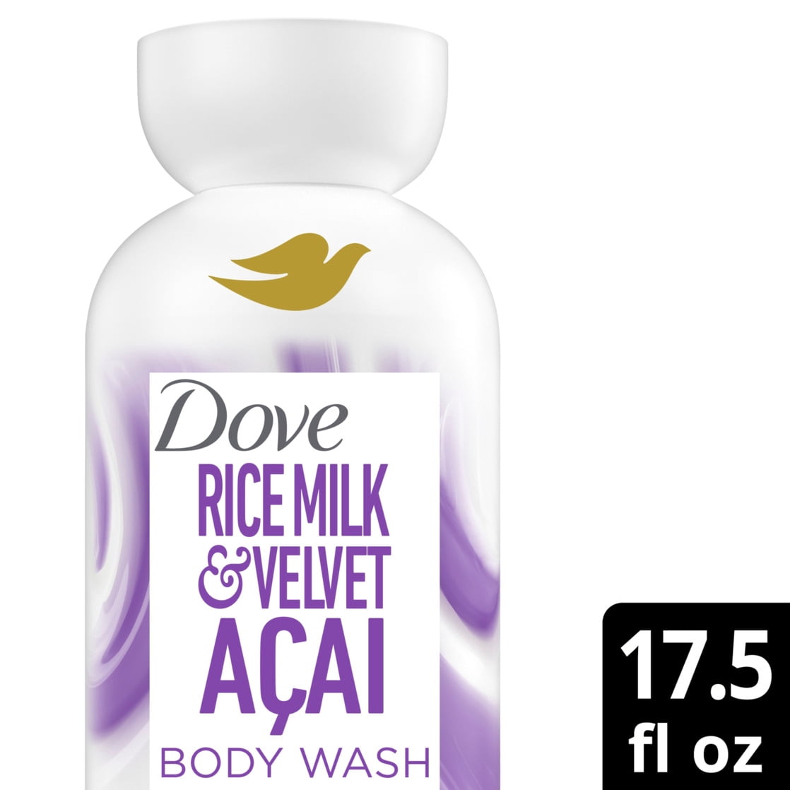 Dove Plant Milk Cleansing Body Wash Acai & Rice Milk, 17.5 fl oz