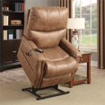 thumbnail image 1 of PRI Faux Leather Dual Motor Lift Chair w/ Battery Back Up in Saddle Brown, 1 of 7
