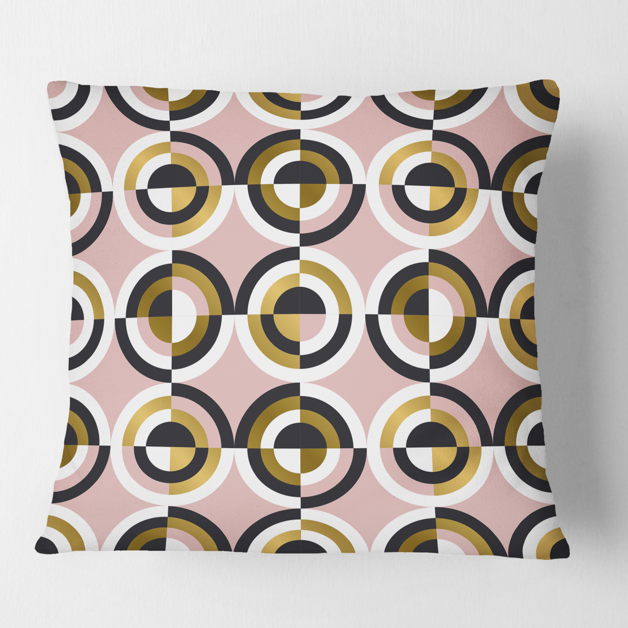 Designart Abstract Geometric Circular Retro I' Mid-Century Modern Throw Pillow - 18x18