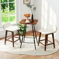 thumbnail image 4 of Gymax 2PCS 24'' Upholstered Barstools w/ Low Back Footrest Wood Legs for Kitchen Island, 4 of 10