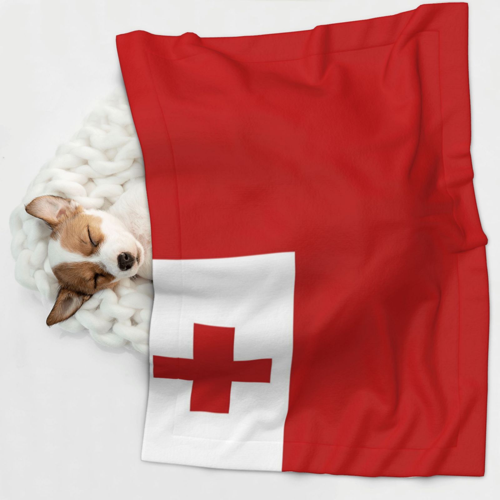 Flannel Throw Dog Blanket Tonga Flag Soft Warm Print Pet Blankets for Small Dog Cat Puppy