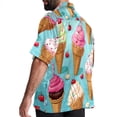 thumbnail image 3 of Ice Cream Men's Casual Printed Button Down Short Sleeve Poplin Hawaiian Beach Shirt with Spread Collar Tops, 3 of 6