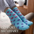thumbnail image 3 of Colorfut Women's 3-Pairs Cozy Microfiber Anti-Skid Soft Colorful Patterned Fuzzy Crew Socks&nbsp;Slipper (with non-slip silicone grippers) FZ24-A, 3 of 4