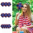 thumbnail image 6 of XIAOLE 10 Pack American Flag Patriotic Pinwheels Pinwheels 15in Pinwheels For Yard And Garden Red White And Blue Decorations Outdoor Decor Windmills For 4th Of July Decorations, 6 of 6