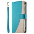 thumbnail image 2 of For Google Pixel 10 / 10 Pro 6.3" Splicing Multi Card Slots/Pocket Zipper Wallet Strong Magnetic Attachment/Closure,  PU Leather Flip Wallet Case With Hanging Rope,Blue,For Pixel 10 / 10 Pro, 2 of 6