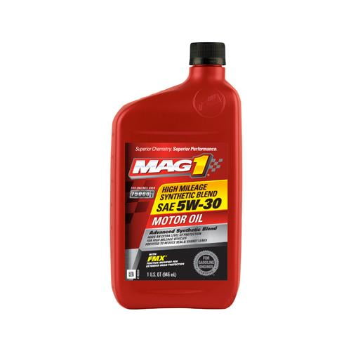 MAG64835 HighMileage Motor Oil, Synthetic Blend, 5W30, 1Qt