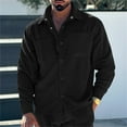 thumbnail image 2 of Men's Corduroy Long Sleeve Shirt Jacket Casual Outwear Coat with Pocket Stylish Comfortable Durable Versatile Fashionable Men's Oversized Tee Summer Tops Streetwear, 2 of 9
