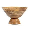 thumbnail image 5 of Creative Co-Op Boho Wood Pedestal Serving Bowl, Light Brown Finish, 5 of 7