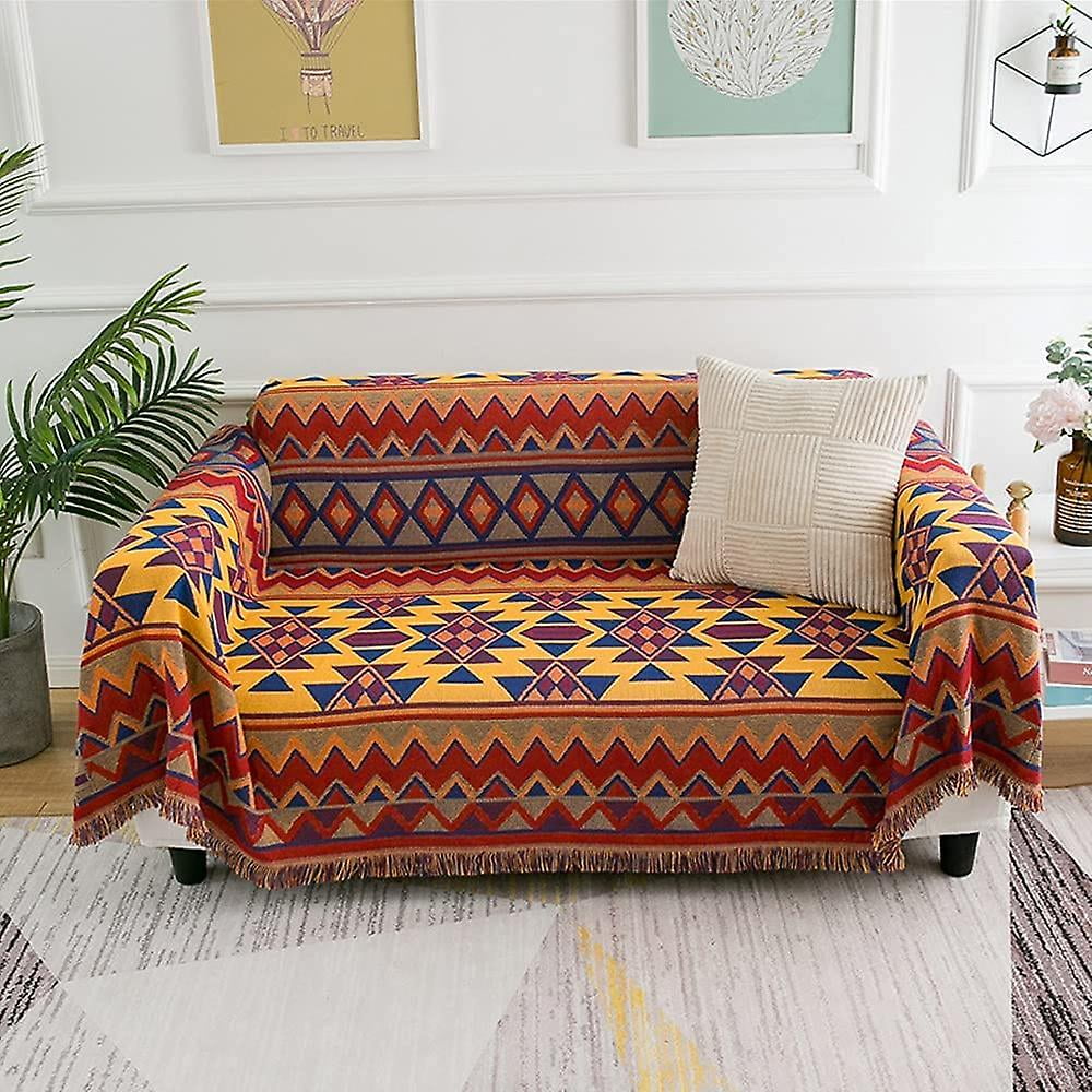 Geecy Sofa Blanket Couch Throws Bed Throw Bed Blanket Chair Cover Travel Blanket Decorative Blanket Couch Covers With Pompom Pattern 130cm 180cm