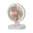 thumbnail image 4 of Ventilador de escritorio con luces, 4 velocidades, recargable, ajuste USB, silencioso, para escritorio personal Aureato blanco, 4 of 9