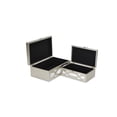 thumbnail image 6 of Contemporary Home Living Set of 2 Champagne Gray Rectangular Boxes with Mirror 11.75", 6 of 6