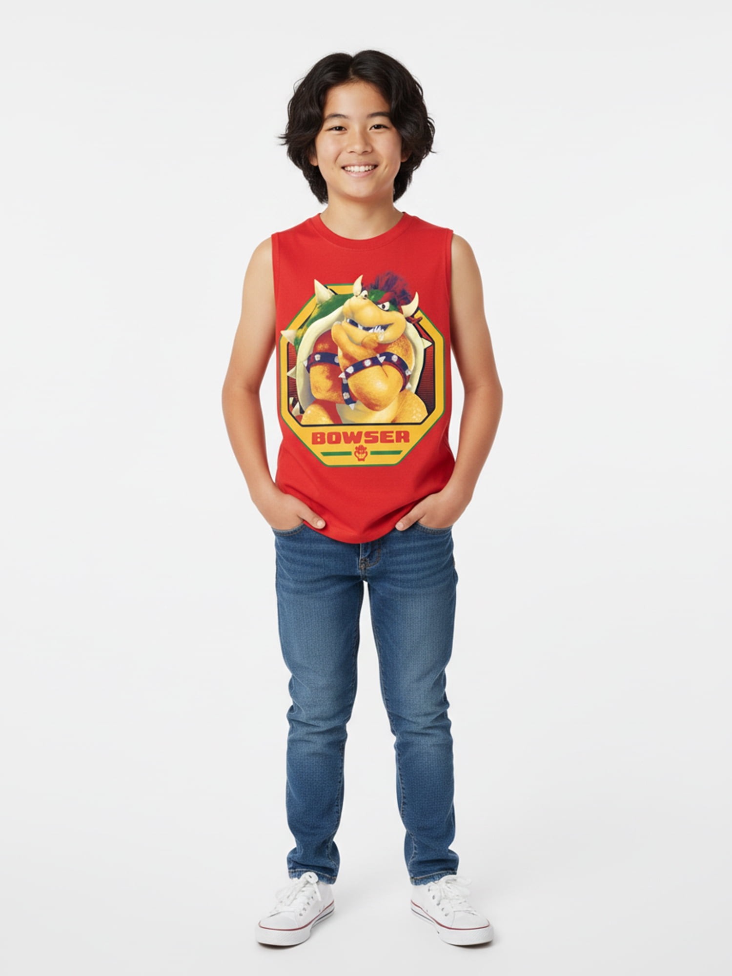 Super Mario Galaxy Movie Boys Bowser Graphic Muscle Tank Top, Sizes 4-18