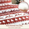 thumbnail image 6 of Exclusivo Mezcla Christmas Twin Size Comforter Set, 2 Pieces Reversible White and Rust Red Striped Bedding Comforters, Printed Reindeer Snowflakes Pattern, 6 of 7