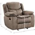 thumbnail image 4 of Lexicon Bastrop Traditional Microfiber Fabric Glider Reclining Chair in Brown, 4 of 7