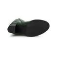 thumbnail image 3 of BLISSFUL STEP Women's Boots Knee High Chunky Heel Round Toe Side Zipper Faux Leather Dress Boots  Dark Green 8.5, 3 of 8