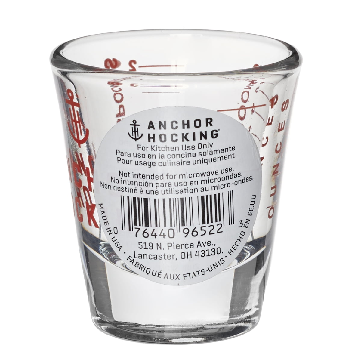 (6 pack) Anchor Hocking Measuring Shot Glass, 1 Ounce