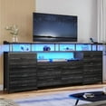 thumbnail image 7 of LED TV Stand Dresser with Power Outlets for 65 TV, 63 inch Entertainment Center with 12 Fabric Drawers, Media Console Table with Storage Shelf, Chest of Drawers for Bedroom, 7 of 7