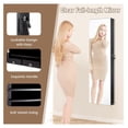 thumbnail image 5 of Jewelry Armoire, Mirrored Wall/Door Cabinet - Lockable Jewelry Storage Organizer with LED Lights & 2 Drawers - Full Length Mirror - for Women Girls (Black), 5 of 7