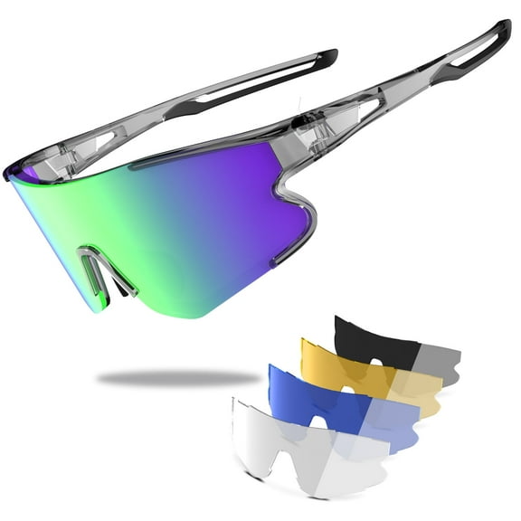 HAAYOT Sunglasses Polarized UV Protection Retro Trendy Designer Sun Glasses Men Women Bright Transparent Gray & Green