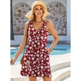thumbnail image 5 of Sociala Cotton V Neck Tank Dresses for Womens Built in Bra Summer Dresses with Pockets, 5 of 9