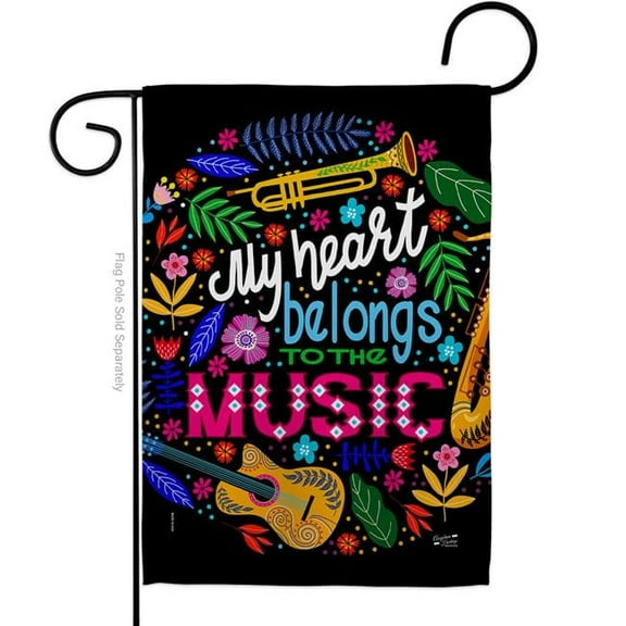 Angeleno Heritage G135195-BO 13 x 18.5 in. Belongs to Music Interests Double-Sided Decorative Vertical Garden Flags - House Decoration Banner Yard Gift