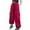 Red, variant on ShomPort Cargo Pants For Girls Drawstring Elastic Waist Loose Parachute Pants With Pockets Trendy Wide Leg Streetwear