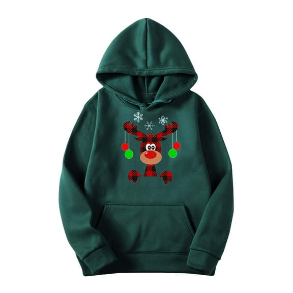 WXLWZYWL Merry Christmas Sweatshirt Men Holiday Printed Hooded Sweatshirt Long Sleeve Pocket Training Sweatshirts Hoodies