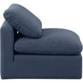 thumbnail image 2 of Maklaine Modern / Contemporary Linen Fabric Armless Chair in Navy, 2 of 8