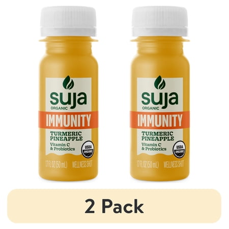 (2 pack) Suja Organic Immunity Turmeric Pineapple Wellness Shot, 1.7 fl oz Bottle