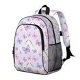 thumbnail image 2 of Butterfly and Lavender Pink Pattern Backpack for School, Cute School Bag with Adjustable Shoulder Straps and Padded Back, 15"x11.42"x5.5", 2 of 5