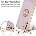 thumbnail image 2 of Electroplated Magnetic Ring Holder Case, 360 Degree with Rotation Metal Finger Ring Holder Magnet Car Holder Soft Silicone Shockproof Cover for Samsung Galaxy S21 FE - Purple, 2 of 13