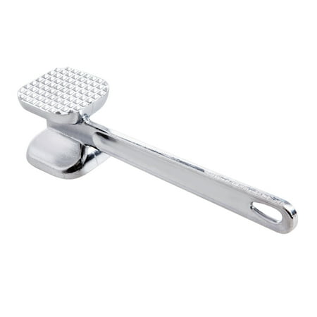 

NUOLUX Small Steel Meat Tenderiser Meat Hammer Heavy Duty Double Sided Steak Hammer for Tenderizing Steak Beef Chicken (Silver)