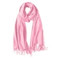 thumbnail image 2 of YWOAGH Women Solid Color Scarf Solid Color Thickened Warm Tassel Shawl Scarf Scarf Pink, 2 of 4