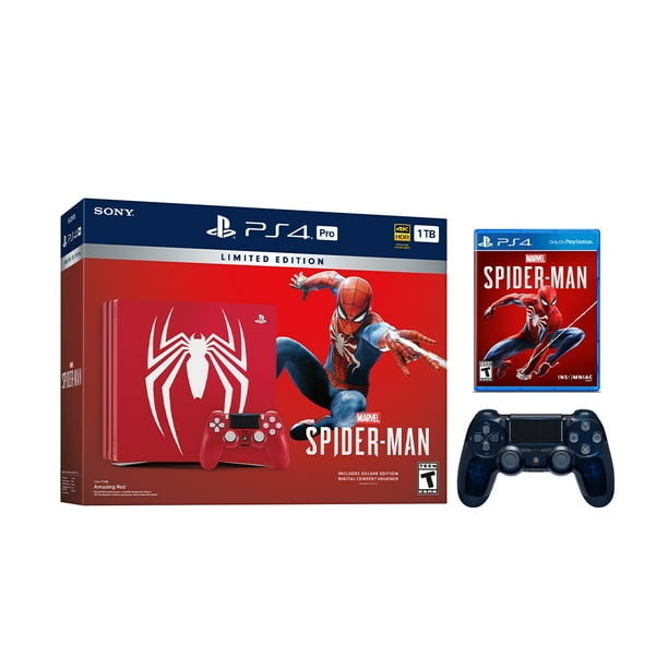 PlayStation 4 Pro 1TB Limited Spider-Man Amazing Red Edition 4K HDR ...