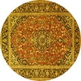 thumbnail image 1 of Ahgly Company Machine Washable Indoor Round Persian Yellow Traditional Area Rugs, 8' Round, 1 of 4