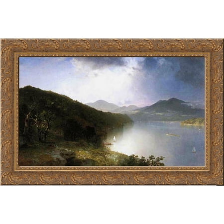 Hudson River 24x18 Gold Ornate Wood Framed Canvas Art by John Frederick Kensett