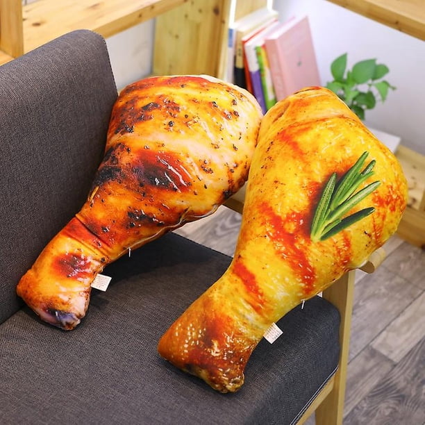 Almohada De Muslo De Pollo Frito | Peluche Realista De 20 Cm | Suave Y Divertido Para Decorar El Sofá O Gastar Bromas