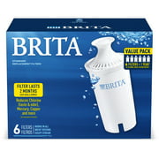 Brita Standard Water Filter Replacements, BPA Free, 6 Count