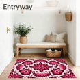thumbnail image 3 of ODIKA 4'x6' Machine Washable Non-Slip Area Rug, Vibrant Floral with Intricate Petal Motifs High Traffic Rug with Pad, Pink, 577706, 3 of 8