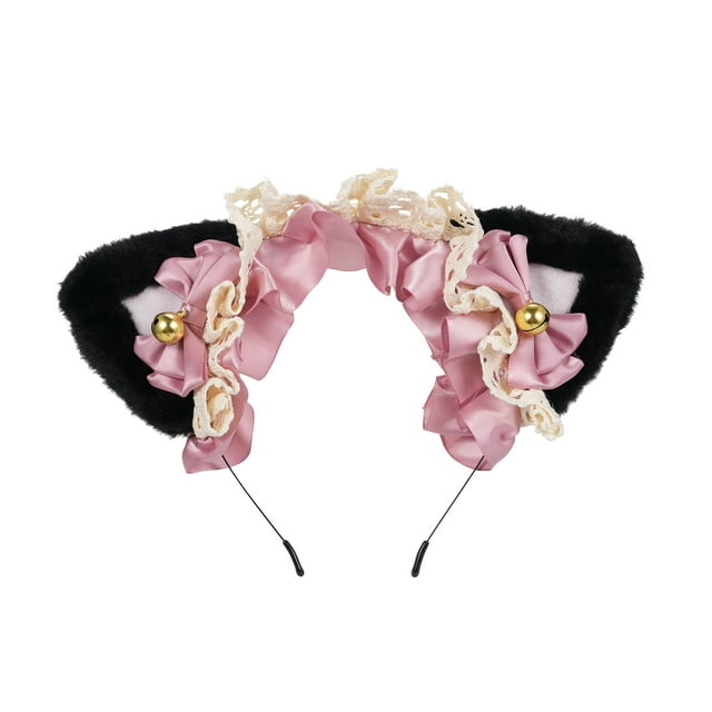 Cinta de Gato esponjoso Orejas ToCado Diadema de Cinta Lindo Adorno para Cabello Accesorio de Cabello Orejas de Gato para Niñas y Mujeres