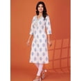 thumbnail image 4 of Ivory & Blue Hand Block Printed Kurta in Cotton Cambric, 4 of 5