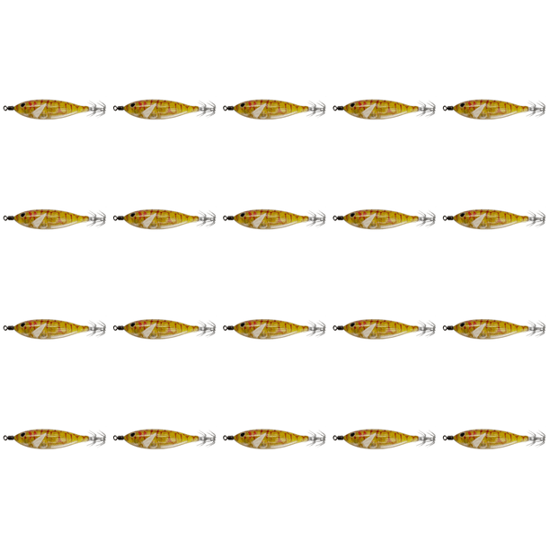 Anzuelos luminosos de calamar de 5.7 g/8 cm, doble anzuelo para agua salada y dulce (amarillo)