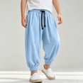 thumbnail image 1 of CONZONE Toddler Boys Workout Pants Elastic Waist Baggy Joggers for Child Drawstring Wide Leg Fall Casual Trousers with Pockets Size 2-3 Years, 1 of 5