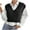 Black, variant on Odbmxy V-Neck Womens Sweater Pullover Chunky Sleeveless Cropped Women's Sweater Vests White Regular Knitted Plain Sweaters