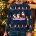 thumbnail image 2 of OJinShaWanO Chandail à Capuche et Chandails en Molleton pour Hommes Mode Automne et Hiver Décontracté Imprimé de Noël Chandail Col Rond, 2 of 4
