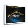 thumbnail image 3 of Girl Eyes With Gold Chain and Blue Pigment 40 in x 30 in Framed Painting Canvas Art Print, by Designart, 3 of 5