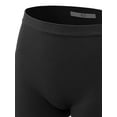 thumbnail image 4 of A2Y Women's Lightweight Short Length Fitness Workout Seamless Ribbed Biker Shorts Black ML, 4 of 5