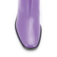 thumbnail image 2 of YDN Women Square Closed Toe Ankle Boots Chain Hollowed Chunky Low Heels Side Zipper Short Booties Ladies Winter Dress Shoes Size 14 Purple, 2 of 4
