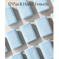thumbnail image 4 of Jessy Home 12 Pack Light Blue Hand Towel Set 16"x31" Soft Highly Absorbent Quick Dry Bathroom Towels 600 GSM Microfiber Plush Towels, 4 of 9